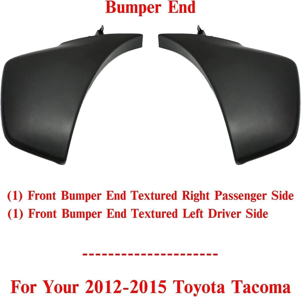 Front Bumper Ends Textured Left & Right Side For 2012 - 2015 Toyota Tacoma - US AUTO PARTS PLUS