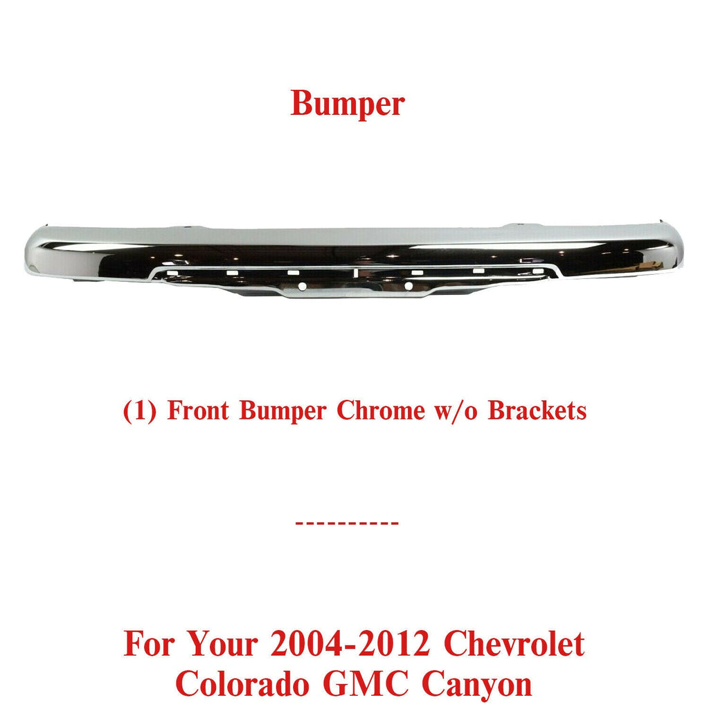 Front Bumper Impact Bar Chrome w/o Bracket For 2004 - 2012 Colorado / Canyon - US AUTO PARTS PLUS
