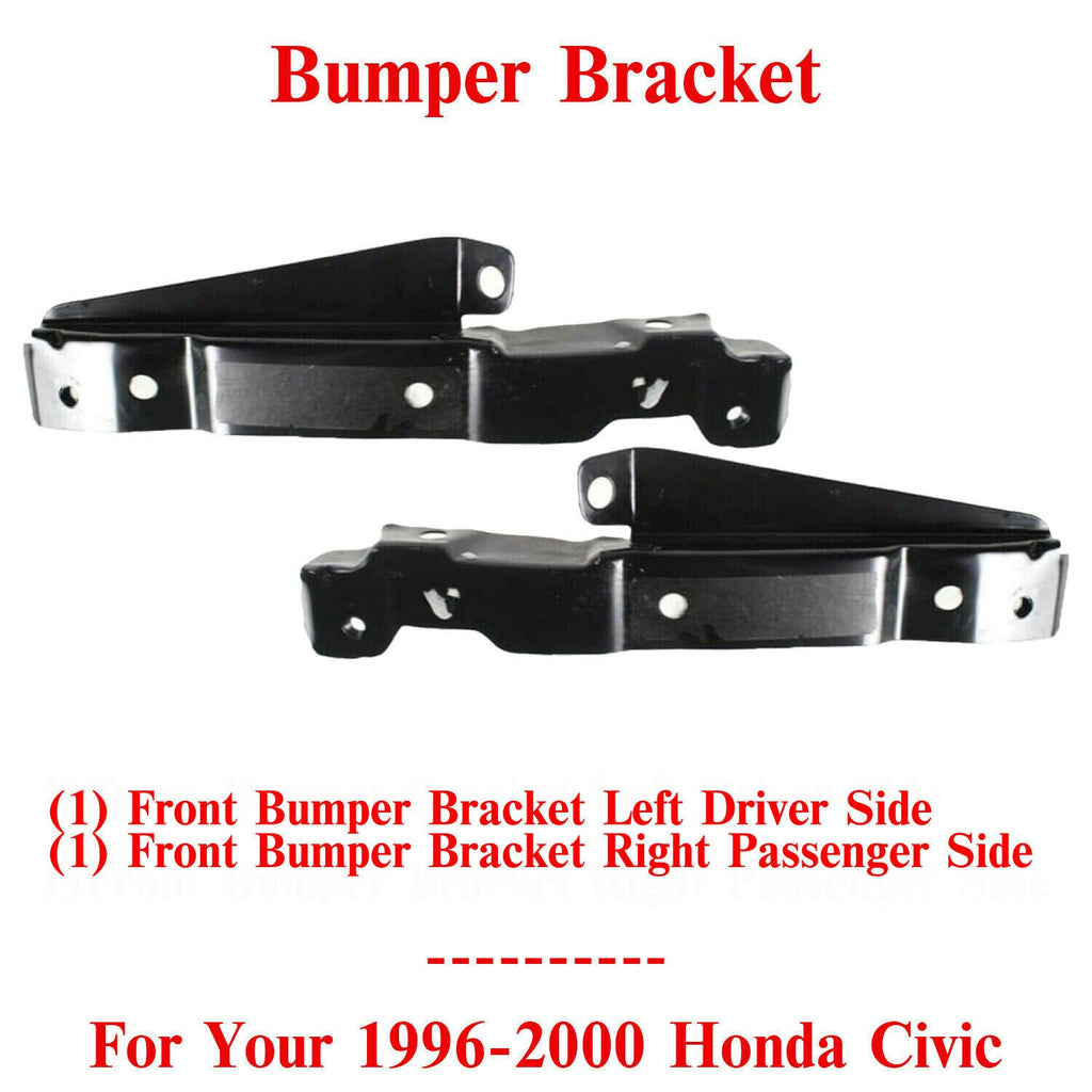 Front Bumper Side Stay Bracket Set Left and Right Side For 1996 - 2000 Honda Civic - US AUTO PARTS PLUS