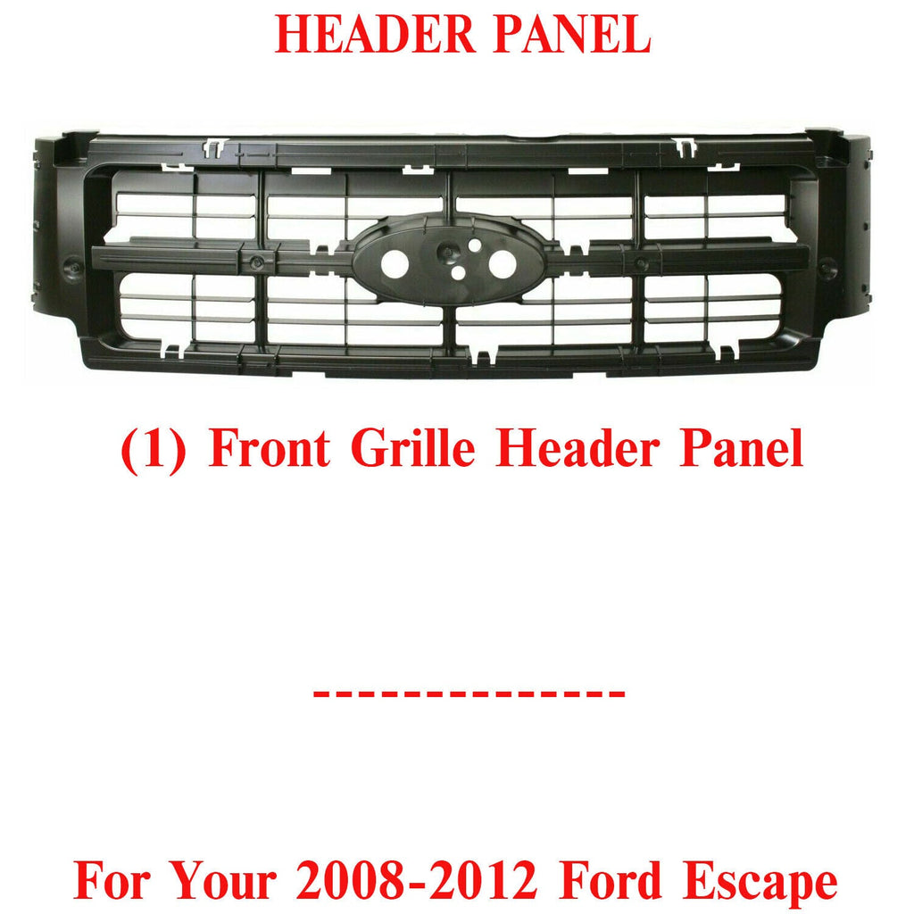 Front Grille Header Panel Reinforcement Plastic For 2008 - 2012 Ford Escape - US AUTO PARTS PLUS