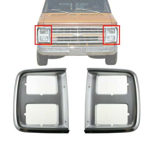 Front Head Light Bezel LH & RH Side For 1985 - 1991 GMC Chevrolet Van - US AUTO PARTS PLUS