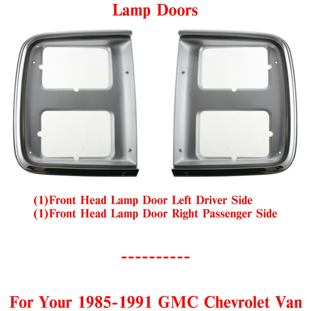 Front Head Light Bezel LH & RH Side For 1985 - 1991 GMC Chevrolet Van - US AUTO PARTS PLUS