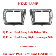 Load image into Gallery viewer, Front Headlamps Door Chrome Rectangular LH &amp; RH Side For 1978 - 1979 Ford F - Series - US AUTO PARTS PLUS