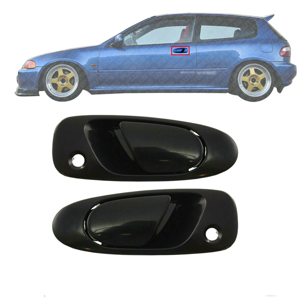 Front Exterior Door Handle Set of 2 For 1992-95 Honda Civic 93-97 Civic del Sol