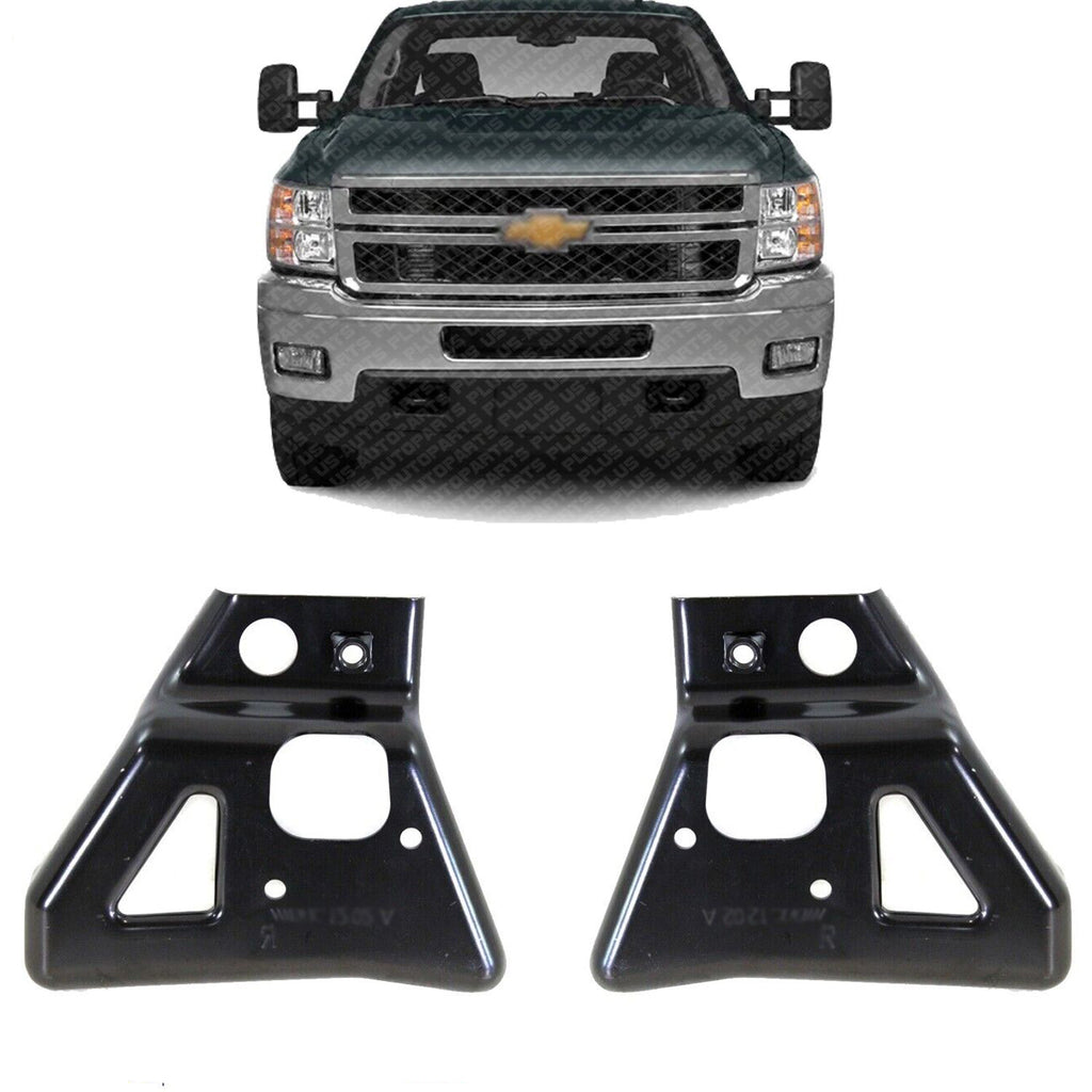 Front Bumper Brackets LH & RH Side For 2011-2014 Chevy Silverado 2500HD 3500