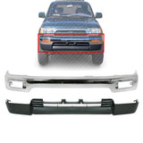 Front Bumper Chrome Steel + Valance Textured For 1996-98 Toyota 4Runner Limited