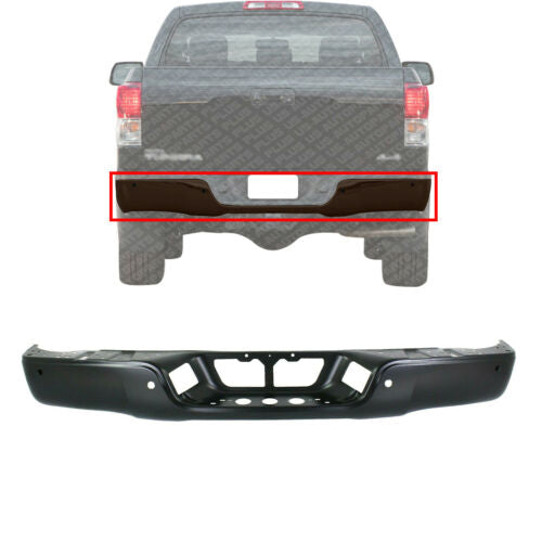 Step Bumper Fleet Side With Sensor Holes Primed Steel For 2007-13 Toyota Tundra