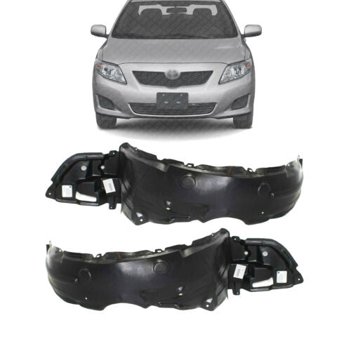 Front Fender Liner Left Driver & Right Passenger Side For 09-10 Toyota Corolla