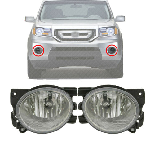 Front Fog Lights Bumper Lamps Left & Right Pair Set For 2009-2011 Honda Pilot