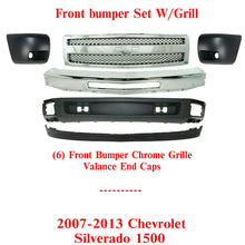 Load image into Gallery viewer, Front Bumper Chrome + Grille + Valance + End Caps For 2007-2013 Silverado 1500