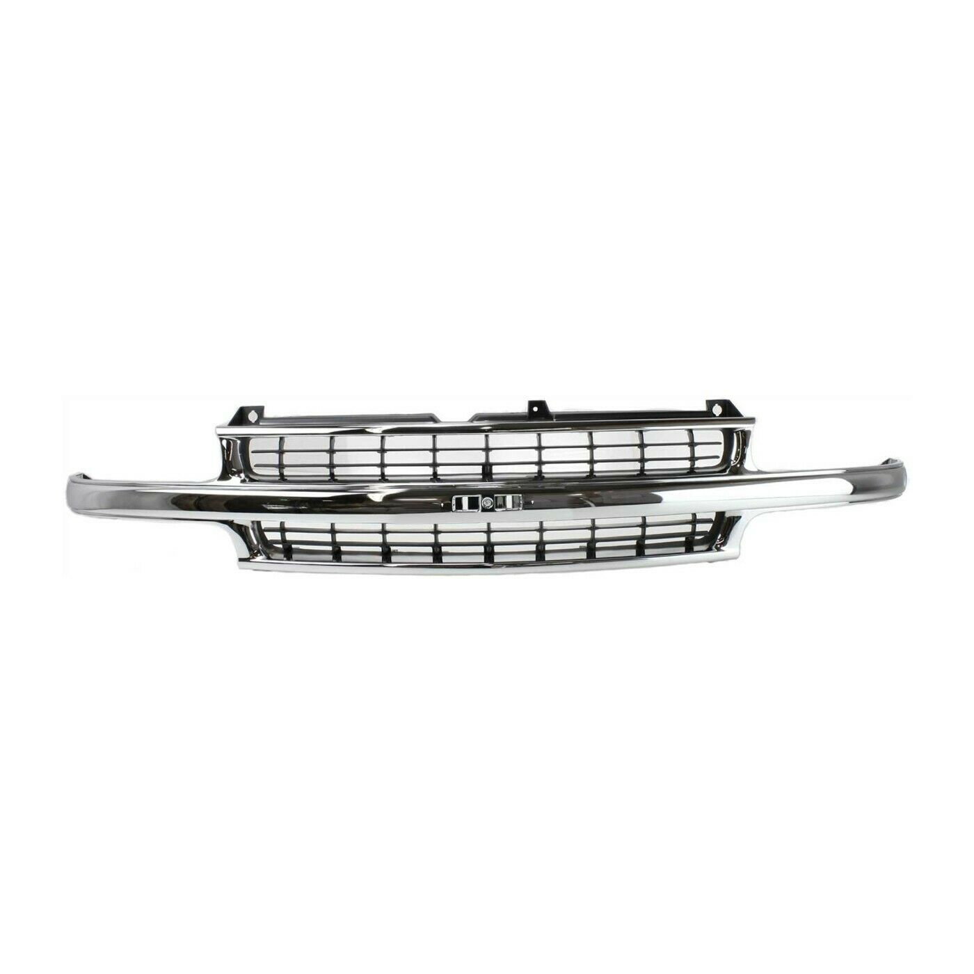 Front Chrome Grille + Bumper Kit For 00-06 Chevy Tahoe 99-02
