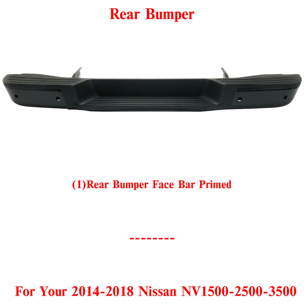 Rear Step Bumper Face Bar For 2014-2018 Nissan NV1500 2500 3500 Cargo Van
