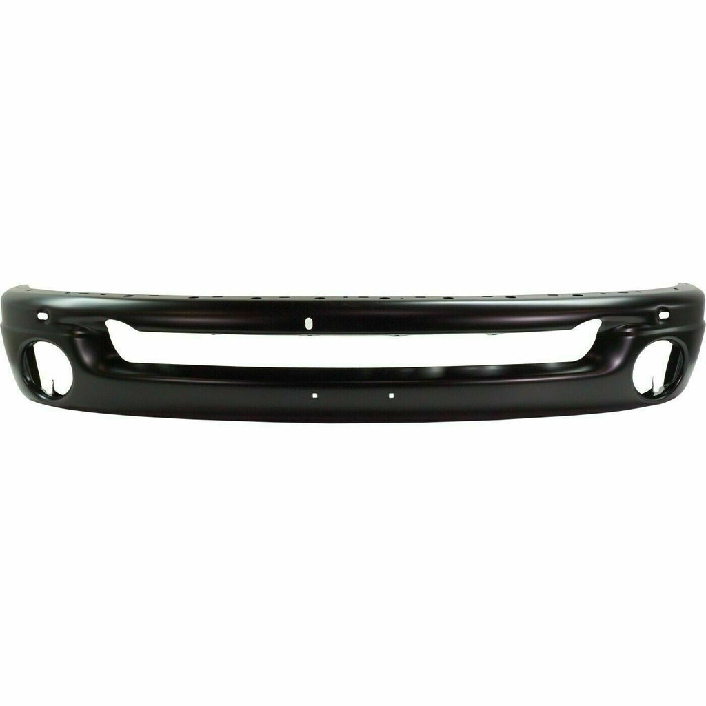 Front Bumper Primed Steel Kit + Fog Light For 2002-2005 Dodge Ram 1500 2500 3500