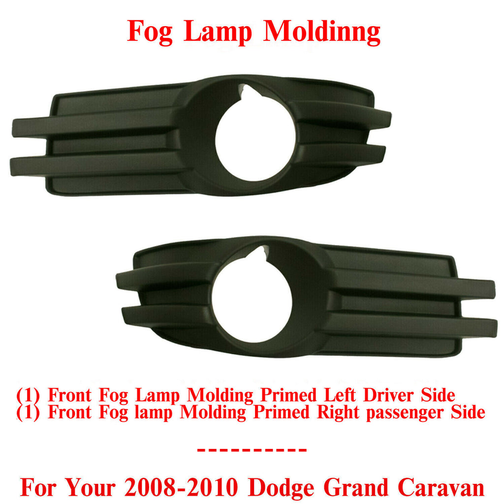 Front Fog Light Trim Left and Right Side Plastic For 2008-10 Dodge Grand Caravan