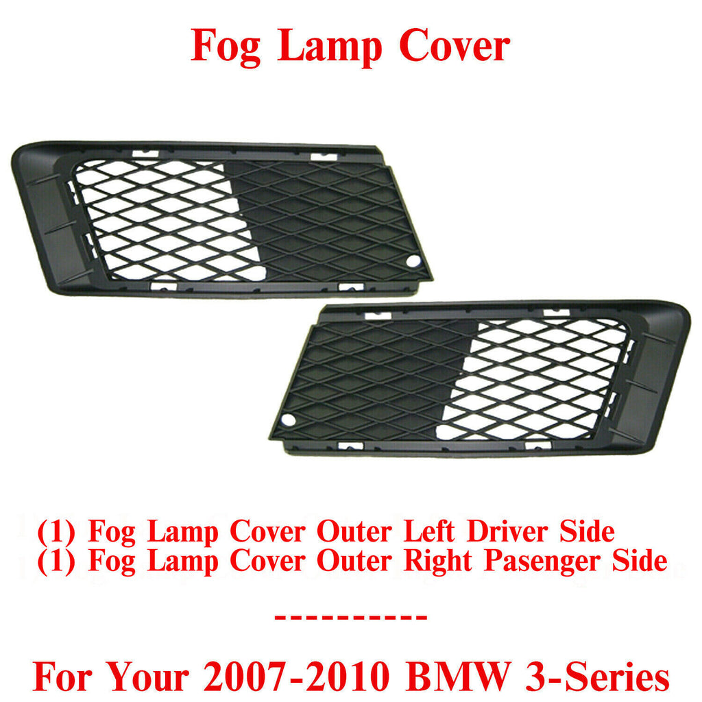 Front Fog Lamp Cover Outer Primed Plastic RH & LH For 2007-2010 BMW 3-Series