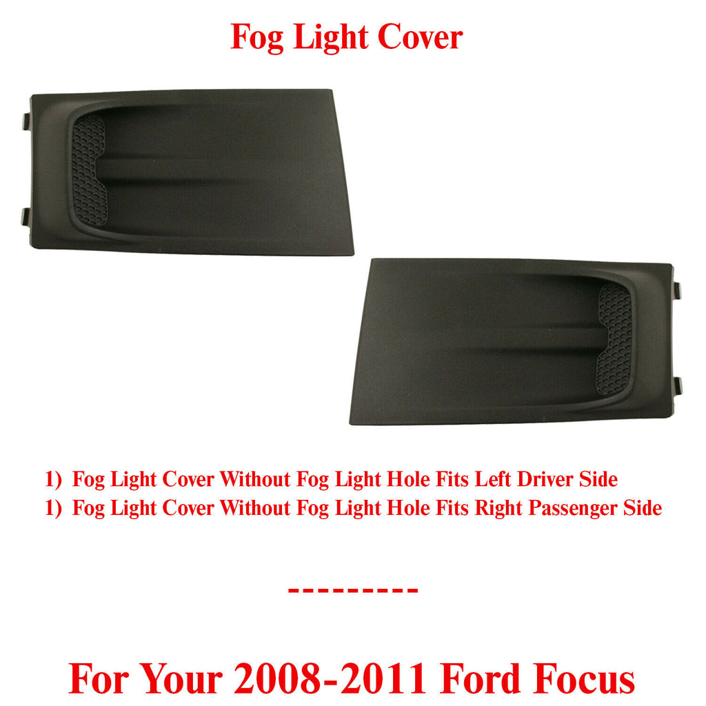 Fog Light Cover Fits Left Driver & Right Passenger Side For 2008-2011 Ford Focus