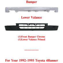 Load image into Gallery viewer, Front Bumper Chrome Steel and Lower Valance Prime For 1992-1995 Toyota 4Runner