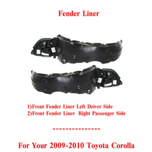 Load image into Gallery viewer, Front Fender Liner Left Driver &amp; Right Passenger Side For 09-10 Toyota Corolla