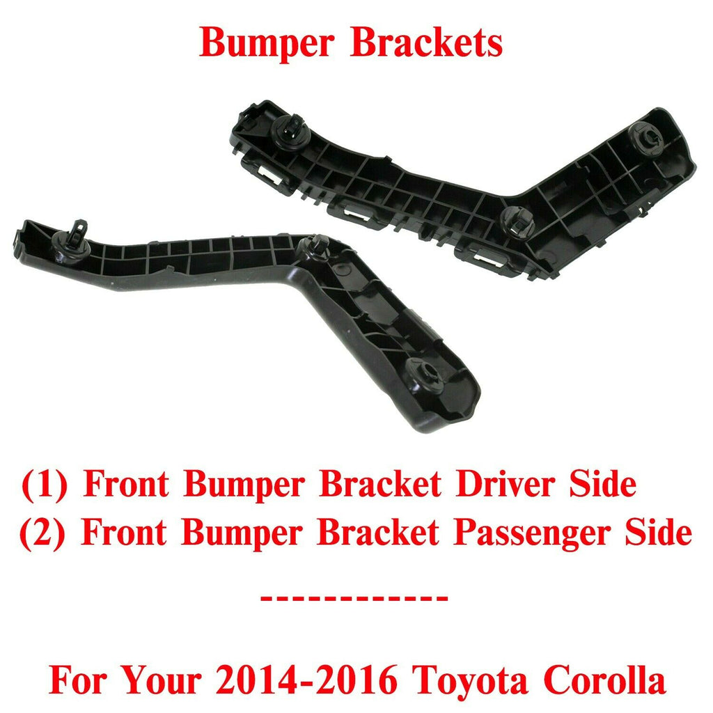 Front Bumper Brackets Driver & Passenger Side For 2014-2016 Toyota Corolla