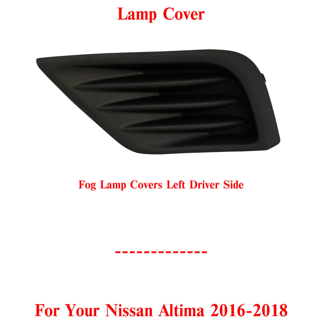 Front Fog Lamp Cover Textured Left Driver Side For 2016-2018 Nissan Altima