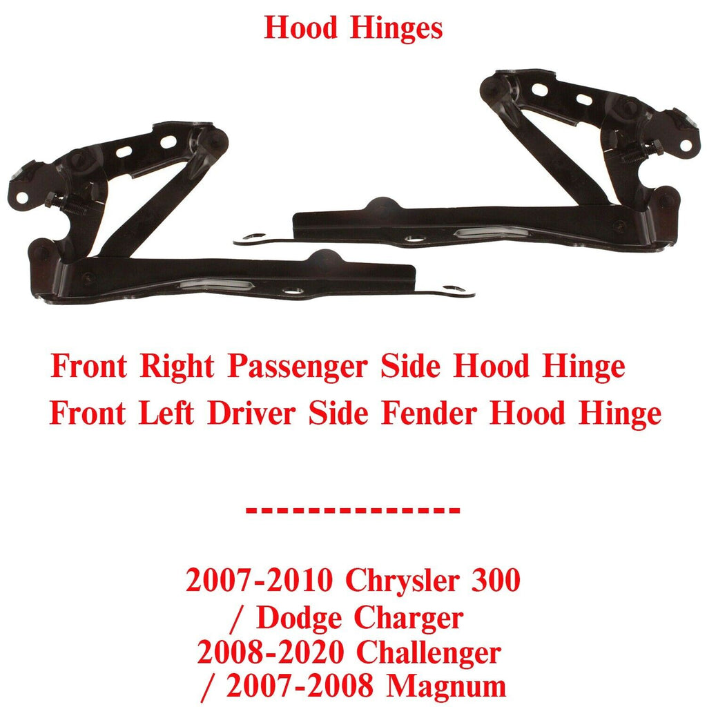 Hood Hinges For 2007-10 Chrysler 300 / 07-08 Magnum / Charger / 08-20 Challenger