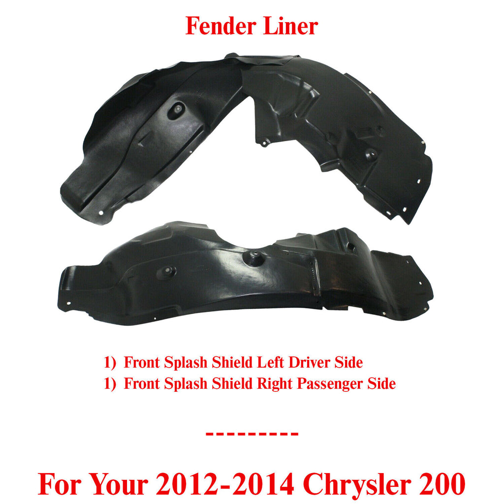 Splash Shield Fender Liner Left & Right Side For 2012-14 Chrysler 200