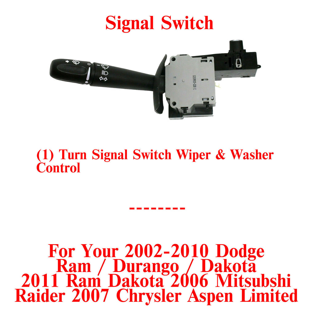 Turn Signal Switch For 2002- 2011 Dodge Ram 4-Prong w/ Wiper & Washer Control