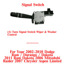 Load image into Gallery viewer, Turn Signal Switch For 2002- 2011 Dodge Ram 4-Prong w/ Wiper &amp; Washer Control