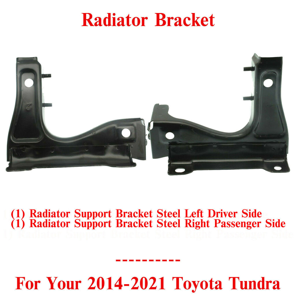 Radiator Support Bracket Steel Left & Right Side For 2014-2021 Toyota Tundra