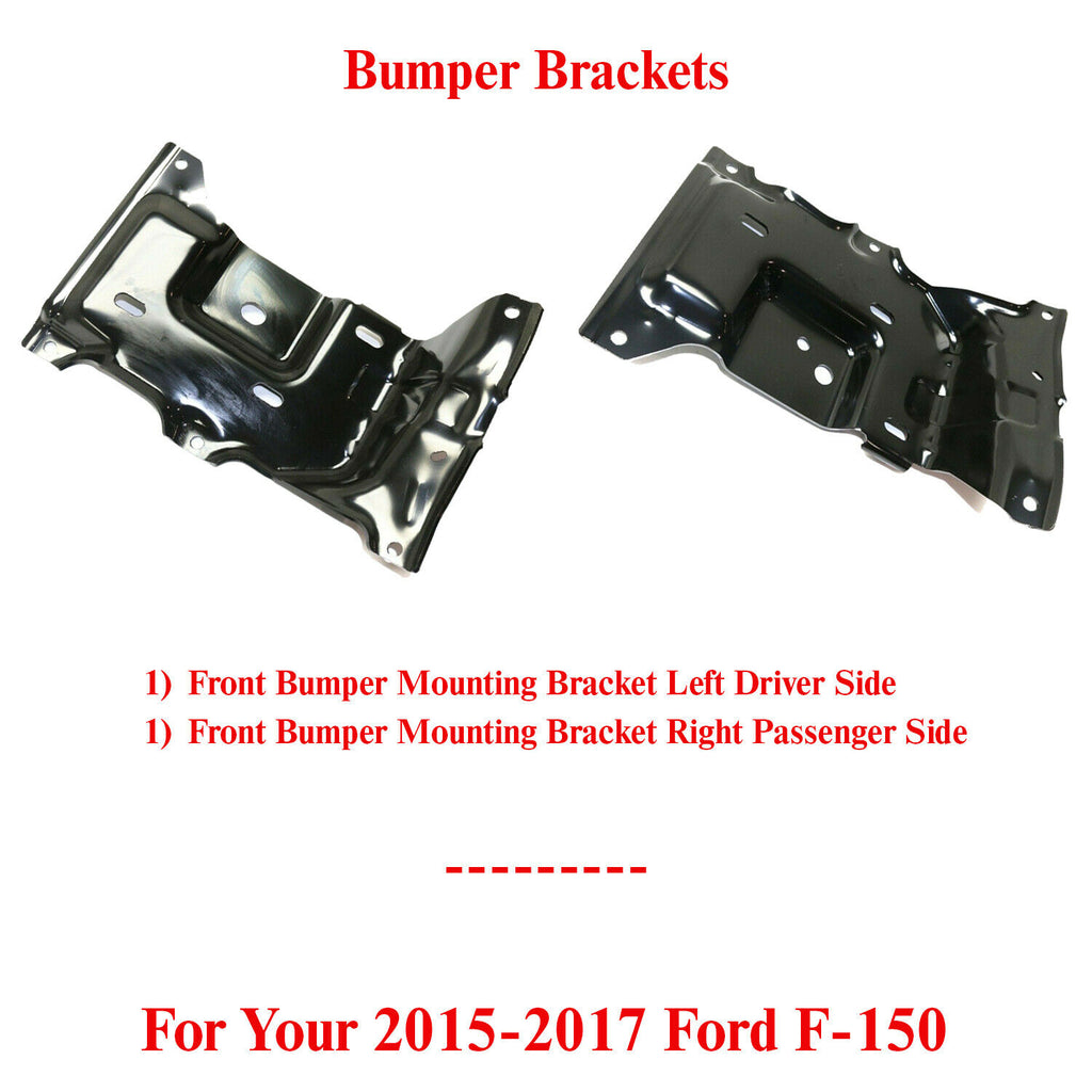 Front Bumper Mounting Bracket Steel Right & Left Side For 2015-2017 Ford F-150