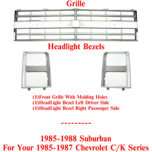 Load image into Gallery viewer, Silver Grille &amp; Headlight Bezels For 85-88 Suburban / 85-87 Chevrolet C/K Series