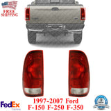 Set of 2 Tail Lamp Clear & Red Lens For 1997-2003 Ford F-150 / 99-07 Super Duty