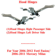 Load image into Gallery viewer, Set of 2 Hood Hinges Left &amp; Right Side For 2006-2012 Ford Fusion / 06-11 Mercury