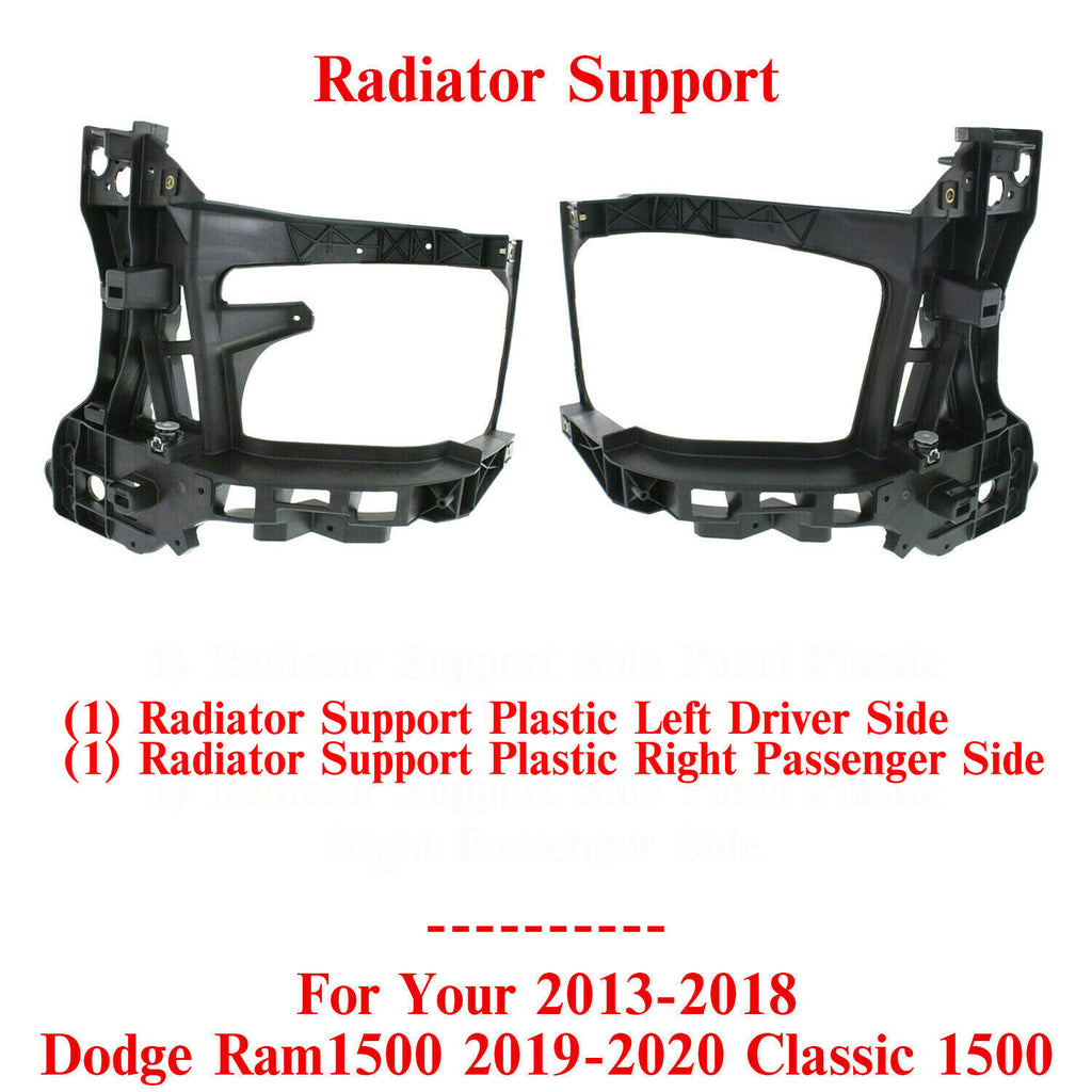 Radiator Support Side Panel Set of 2 Left & Right Side For 2013-18 Ram 1500-3500