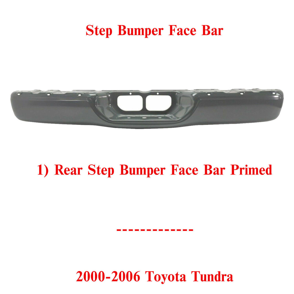 Rear Step Bumper Face Primed Steel Fleet side For 2000-2006 Toyota Tundra