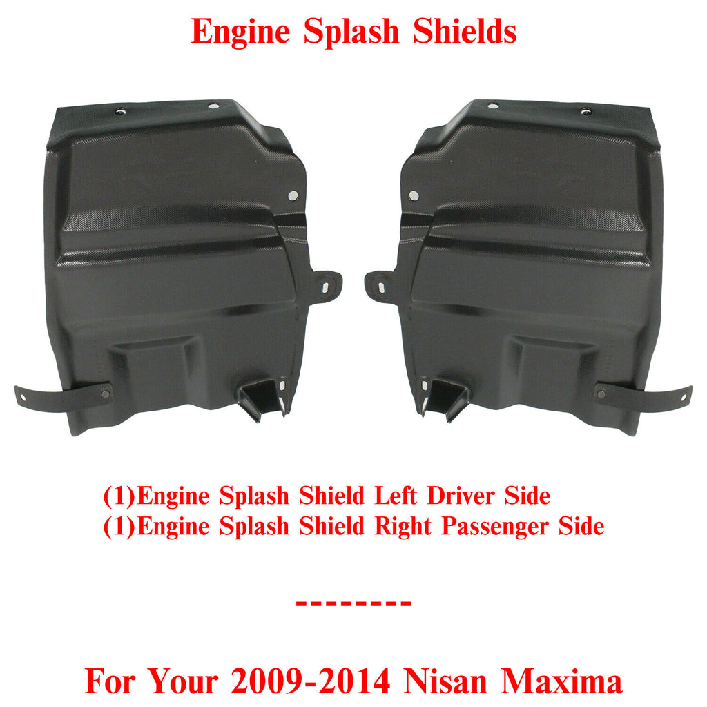 Engine Splash Shield Under Cover Left & Right Side For 2009-2014 Nissan Maxima