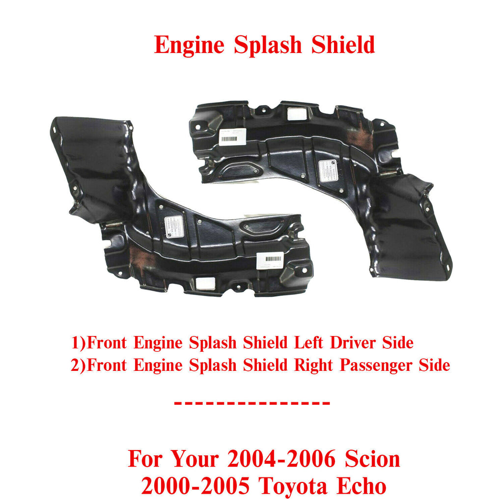 Engine Splash Shield Left & Right Side For 2004-2006 Scion / 2000-2005 Toyota Echo