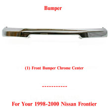 Load image into Gallery viewer, Front Bumper Chrome Steel Center For 1998-2000 Nissan Frontier