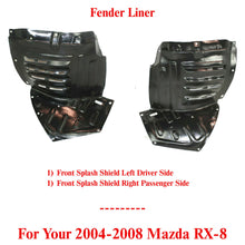 Load image into Gallery viewer, Front Splash Shield Fender Liner Left &amp; Right Side For 2004-2008 Mazda RX-8