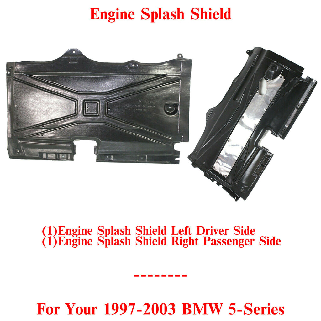 Engine Splash Shield Left Driver & Right Passenger Side For 1997-03 BMW 5-Series