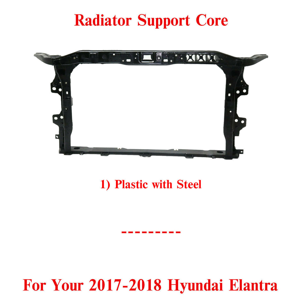 Front Radiator Support Assembly Plastic With Steel For 2017-2018