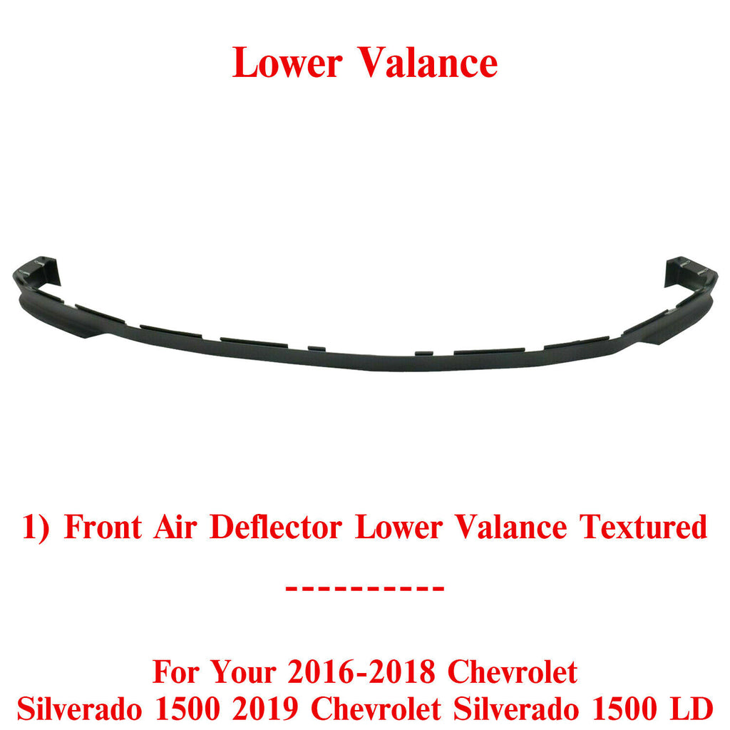 Front Lower Valance Air Deflector Textured For 2016-2018 Chevrolet Silverado1500