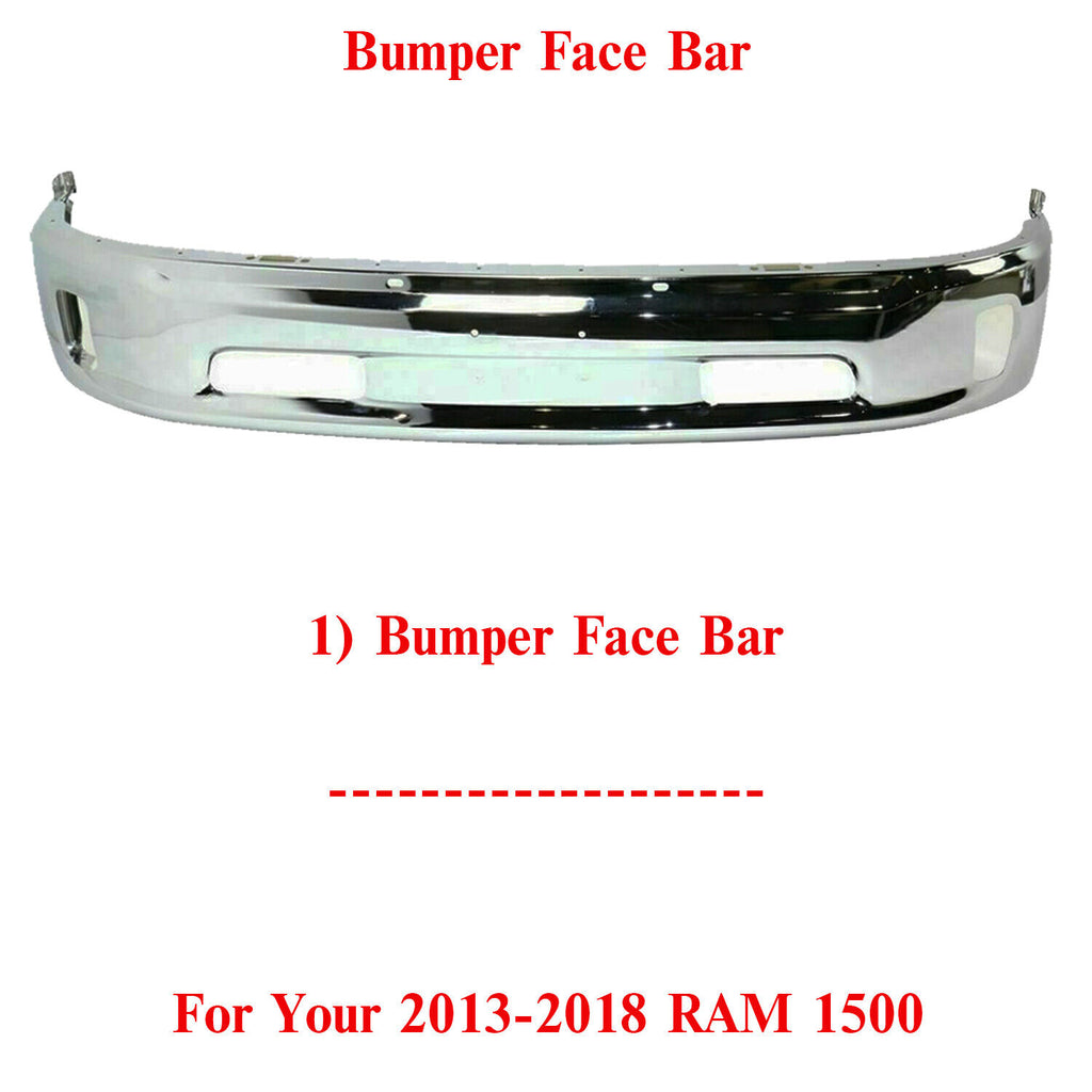 Front Bumper Lower Cover Chrome 2-Piece Type For 2013-2018 Dodge RAM 1500