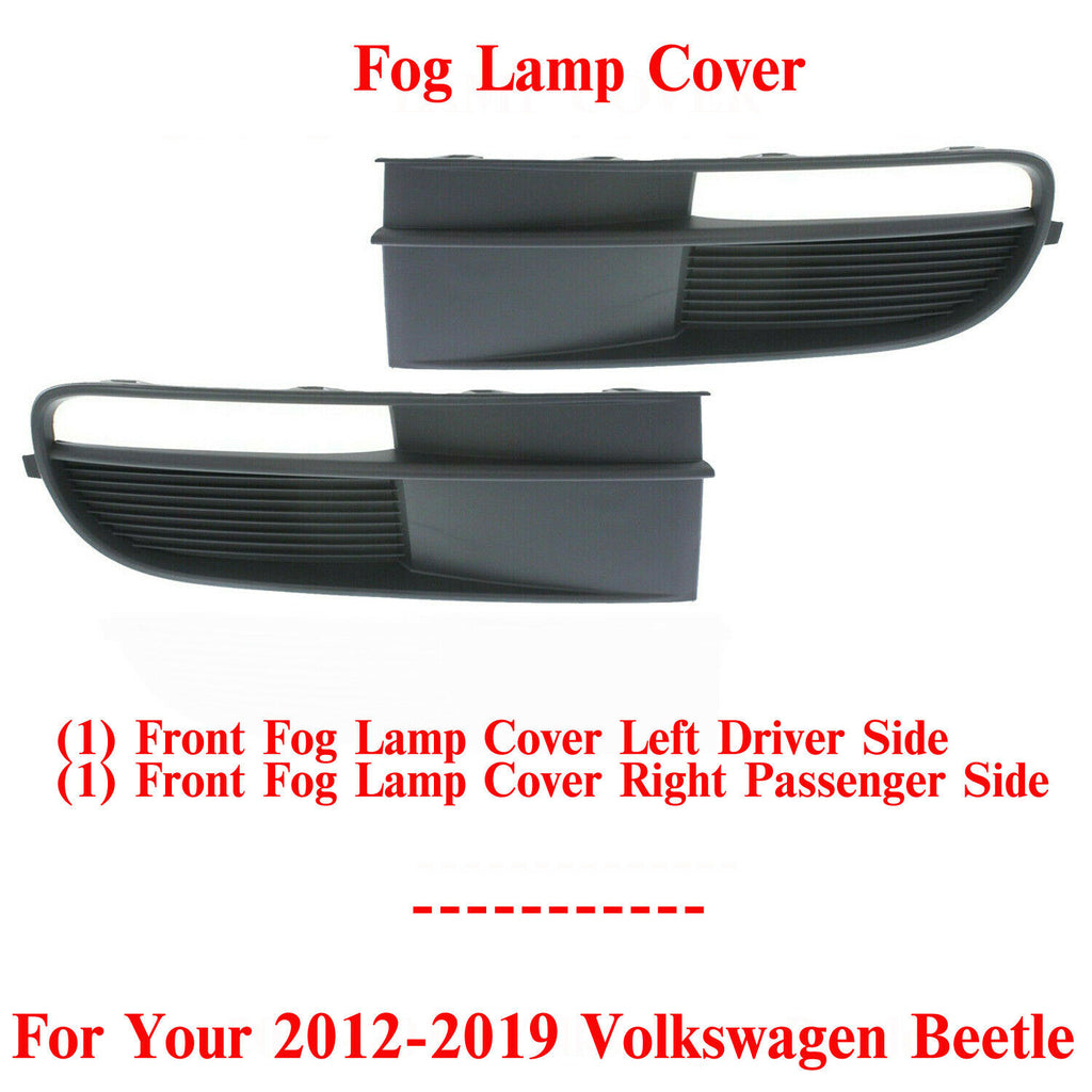Lamp Cover Primed Right Passenger & Left Driver Side For 12-19 Volkswagen Beetle