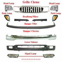 Load image into Gallery viewer, Front Chrome Grille with Black Insert + Bumper Kit For 2001-2004 Toyota Tacoma