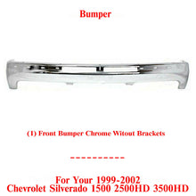 Load image into Gallery viewer, Front Bumper Chrome Steel W/o Brackets For 1999-2002 Silverado 1500 2500HD 3500