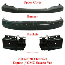 Load image into Gallery viewer, Front Bumper Primed + Upper Cover + Brackets For 03-20 Express/ Savana 2500 3500