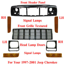 Load image into Gallery viewer, Header Panel Grille Headlight Door Park &amp; corner Lights For 97-01 Jeep Cherokee