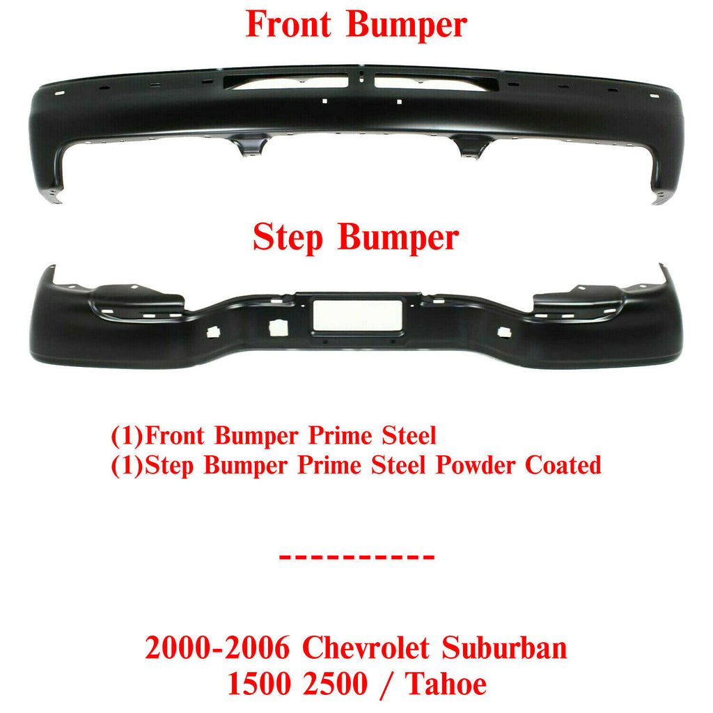 Front and Rear Step Bumper For 2000-2006 Chevrolet Suburban 1500 2500 / Tahoe