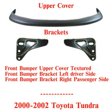 Load image into Gallery viewer, Front Bumper Upper Cover Textured + Brackets LH &amp; RH For 2000-2002 Toyota Tundra